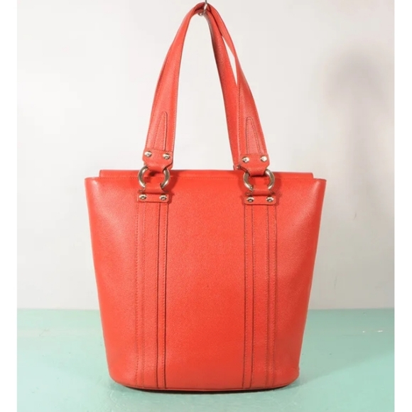 MCM Visetos Salmon Leather Studded Tote Bag + Dust Bag - Picture 6 of 16